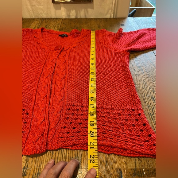 ❤️ LES COLLECTIONS MAT Red Knit Cardigan – Size XL - Picture 8 of 8